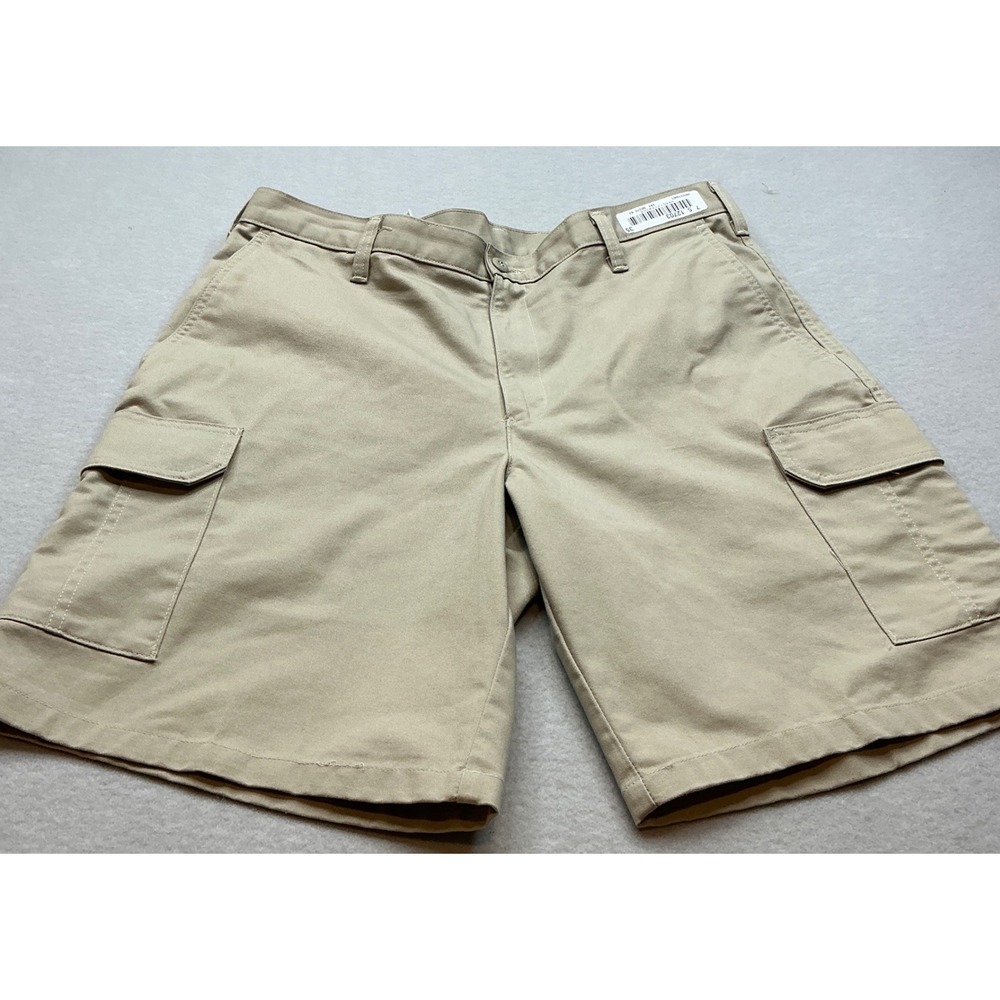 Cintas Men Cargo‎ Shorts Khaki Twill Workwear Flat Front Size 35 NWT